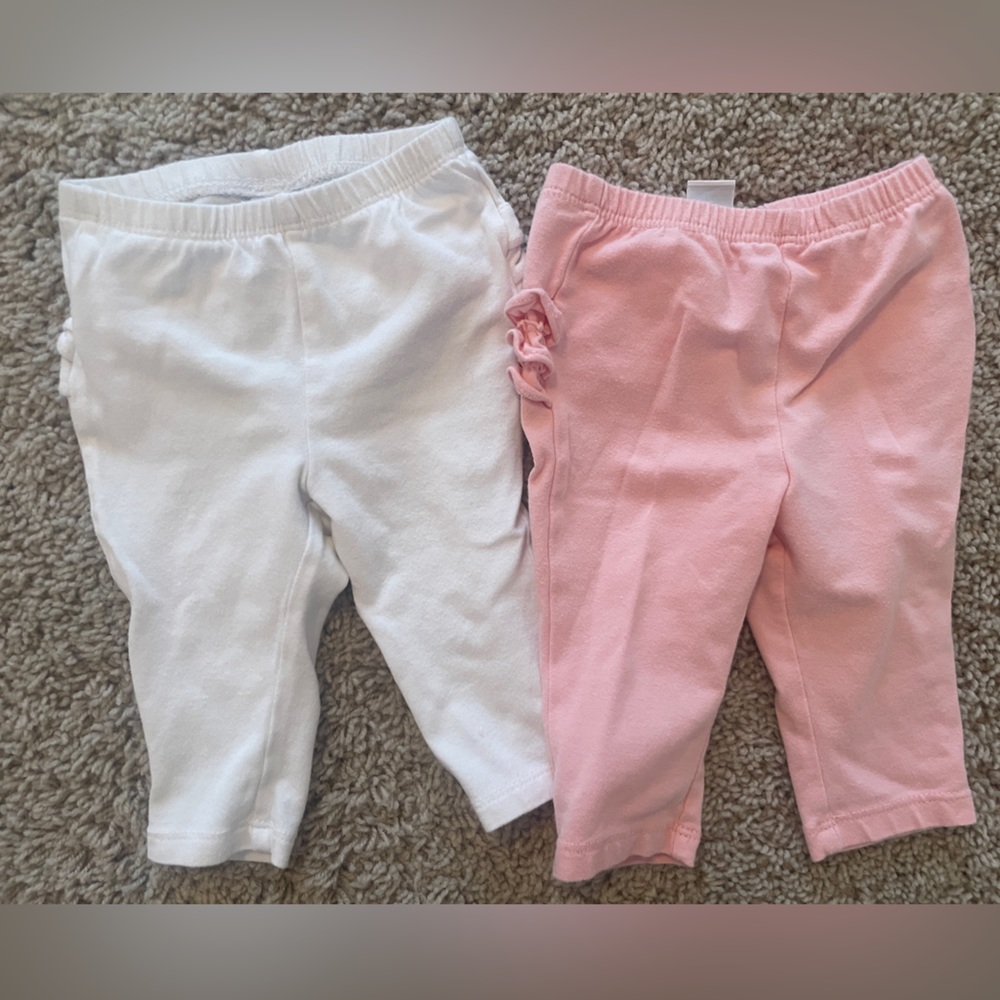 Old Navy Girls pink and white pants size 3-6months